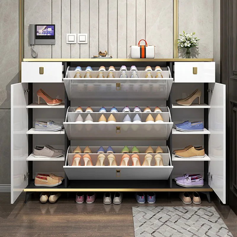 Shoe Rack Cabinet Narrow Entryway - خزائن أحذية ضيقة رفيعة للغاية، متعددة