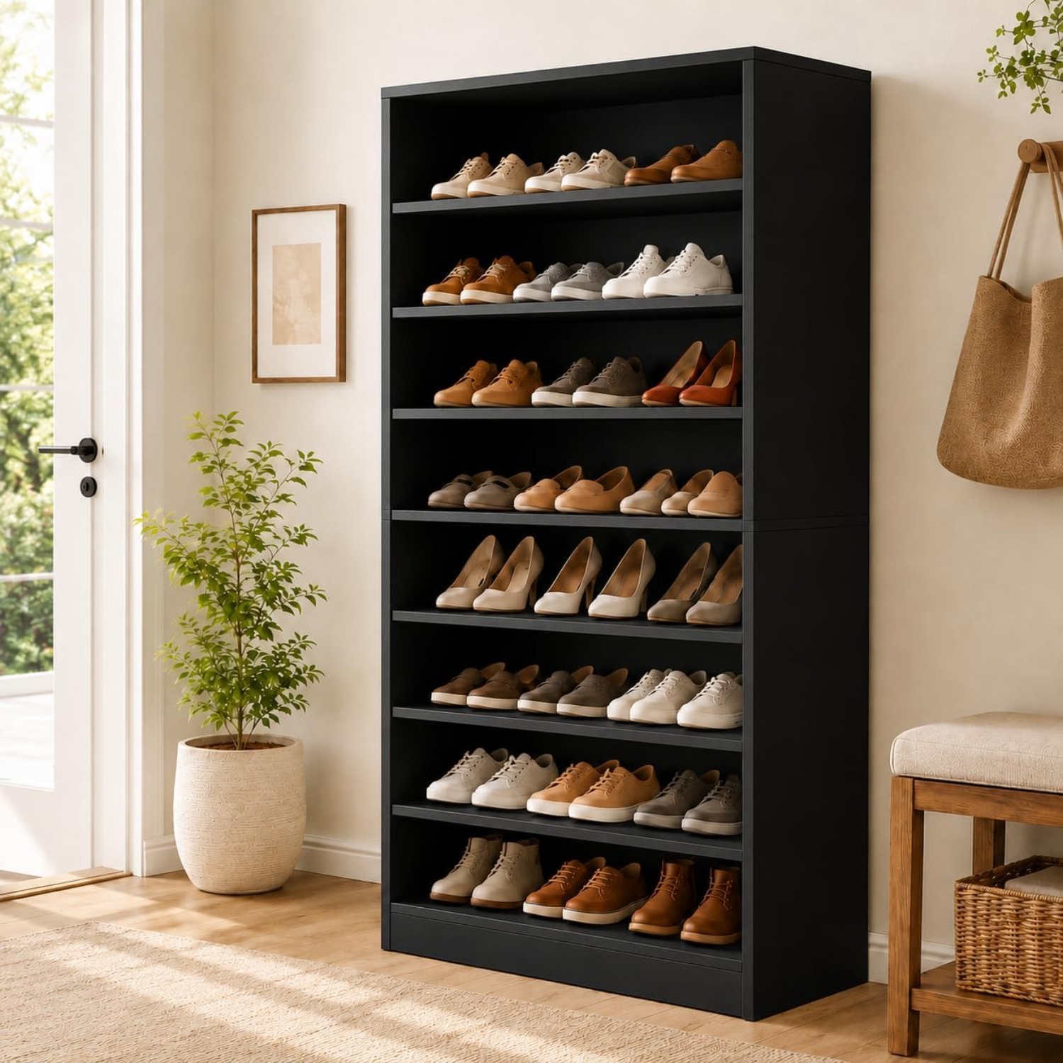 Shoe Rack Cabinet Narrow Entryway - خزانة أحذية طويلة بتسعة طبقات للخزانة