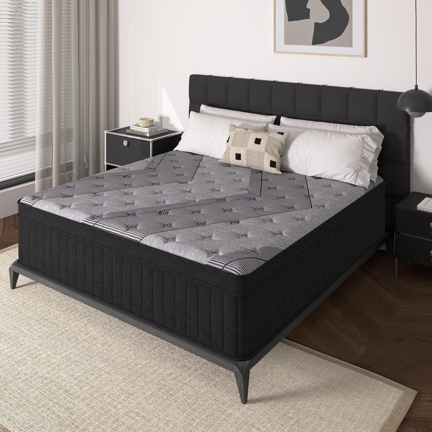 Memory Foam Mattress In A Box Queen - مرتبة بحجم كوين، مرتبة هجينة بسمك