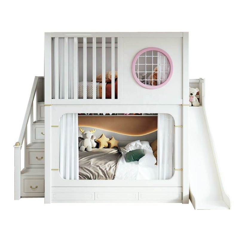 Bunk Bed With Stairs And Slide - سرير بطابقين للأطفال مع زحليقة ودرج
