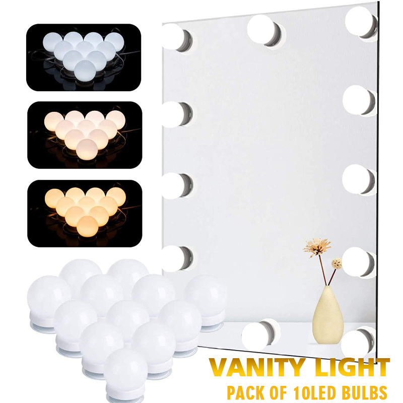 Dressing Table Vanity With Lighted Mirror - LED مرآة ماكياج مصابيح كهربائية USB