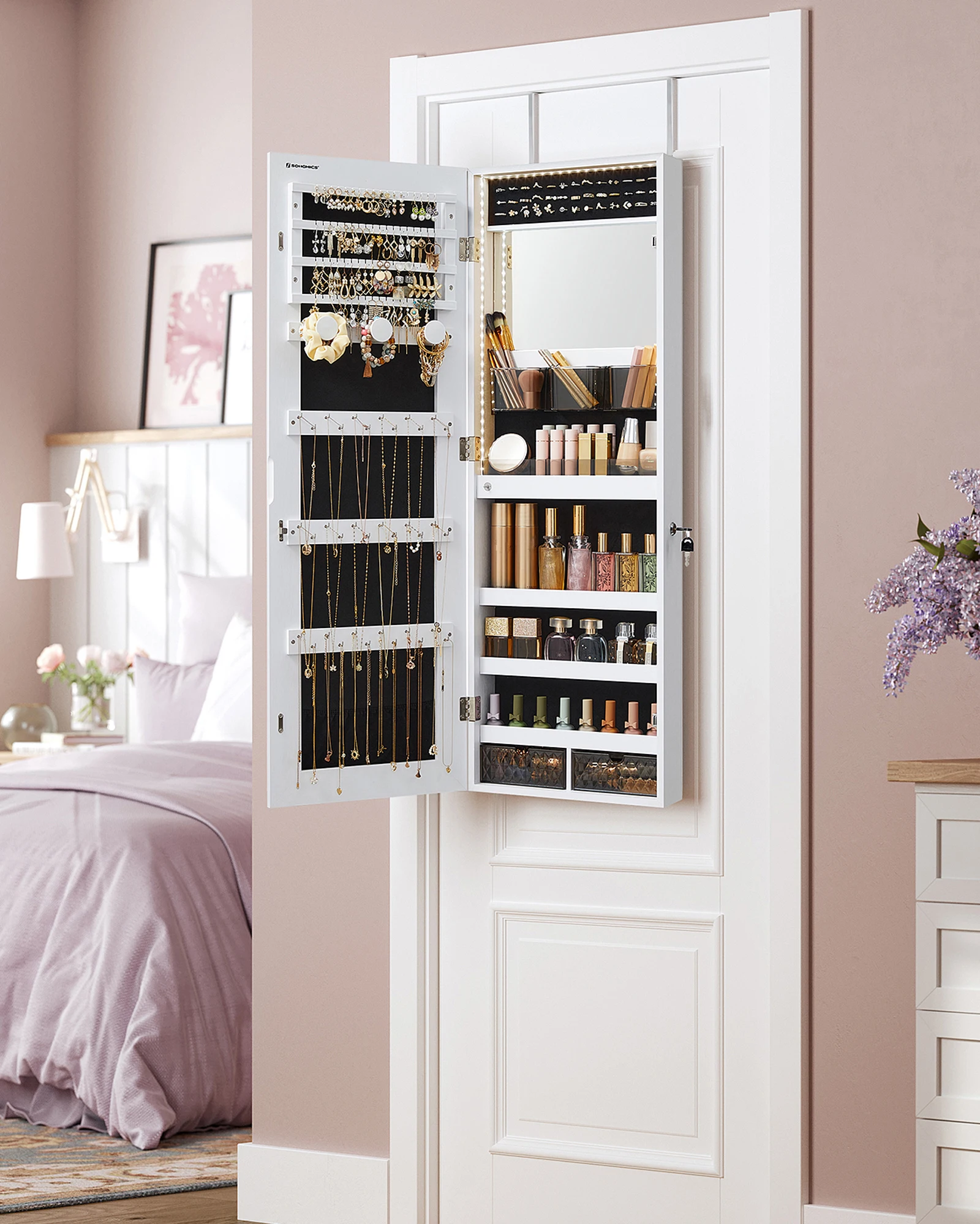 Full Length Mirror Jewelry Armoire - # خزانة مجوهرات متعددة الوظائف خزانة