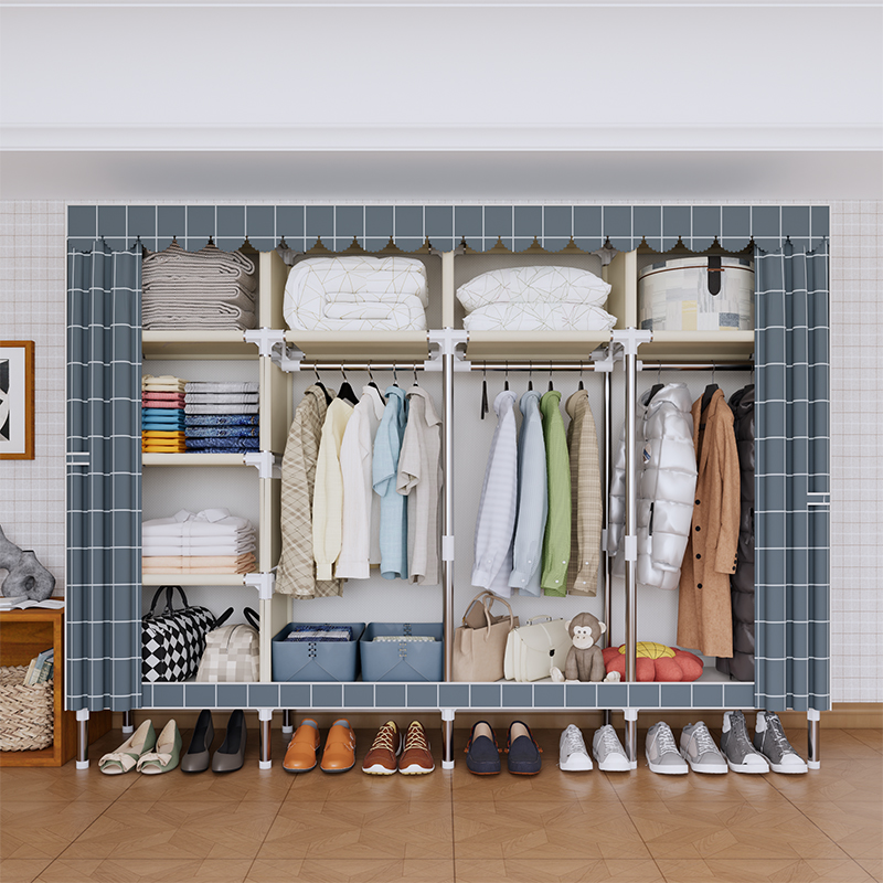 Wardrobe Closet Portable Fabric Cover - خزانة ملابس محمولة مطبوعة على الموضة،