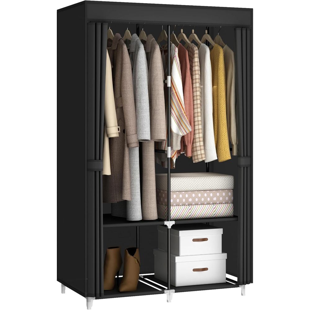 Wardrobe Closet Portable Fabric Cover - خزانة ملابس محمولة للغرف الصغيرة، مع