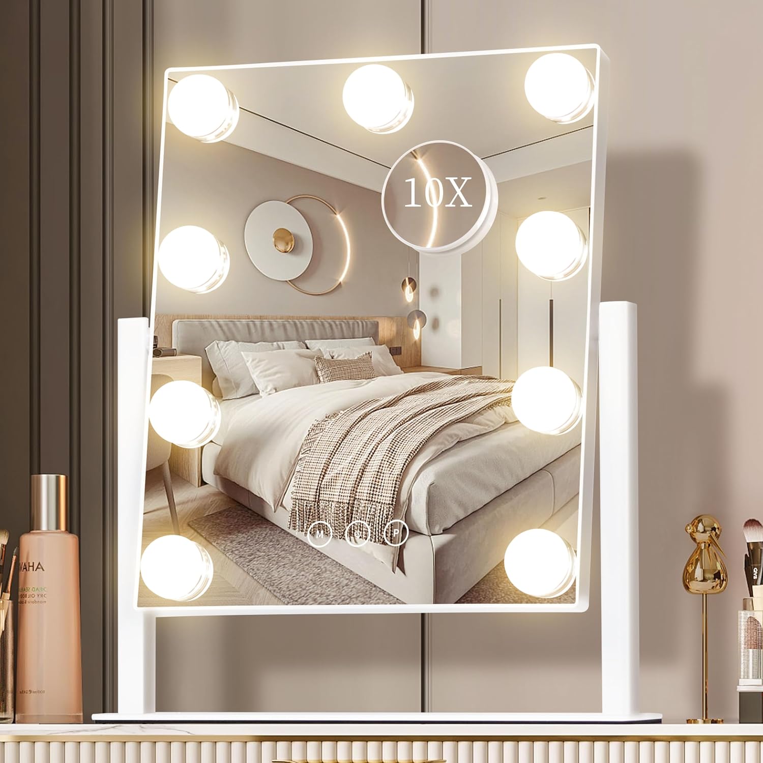 Dressing Table Vanity With Lighted Mirror - أضواء مرآة الزينة، مرآة مكياج هوليوود،