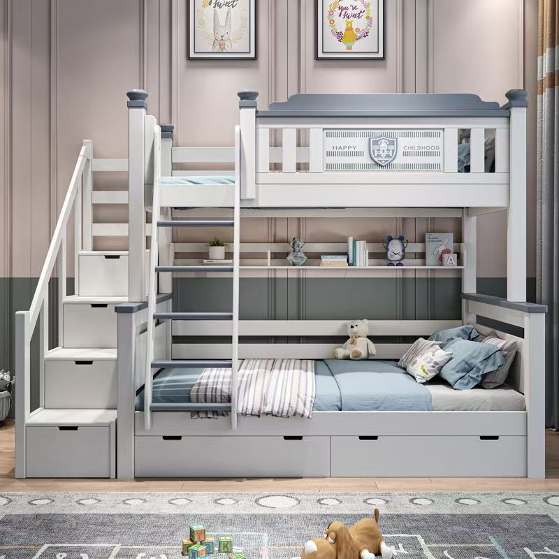 Bunk Bed With Stairs And Slide - سرير أطفال خشبي رخيص الثمن لعام