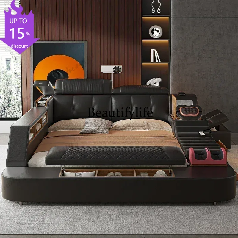King Size Bed Frame With Storage Drawers - سرير مزدوج أسود مقاس كينج A182