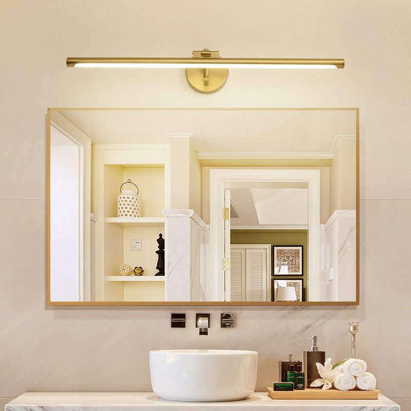 Dressing Table Vanity With Lighted Mirror - إضاءة مرآة الحمام من النحاس الخالص،