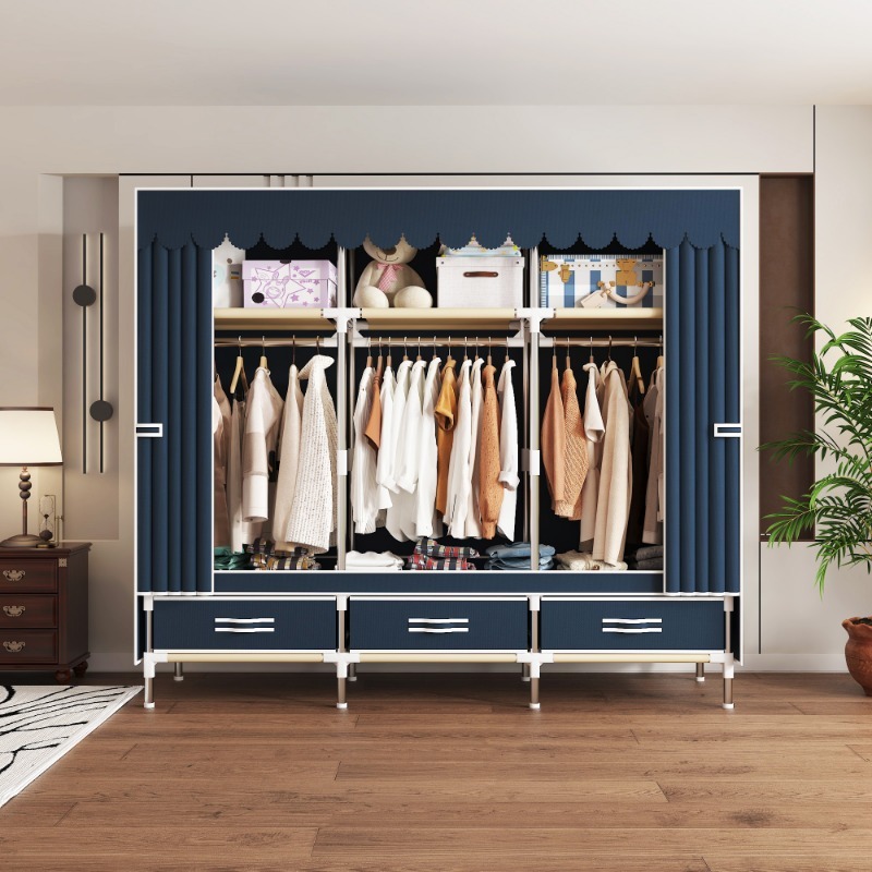 Wardrobe Closet Portable Fabric Cover - خزانة قماش مقاس 65 بوصة مع