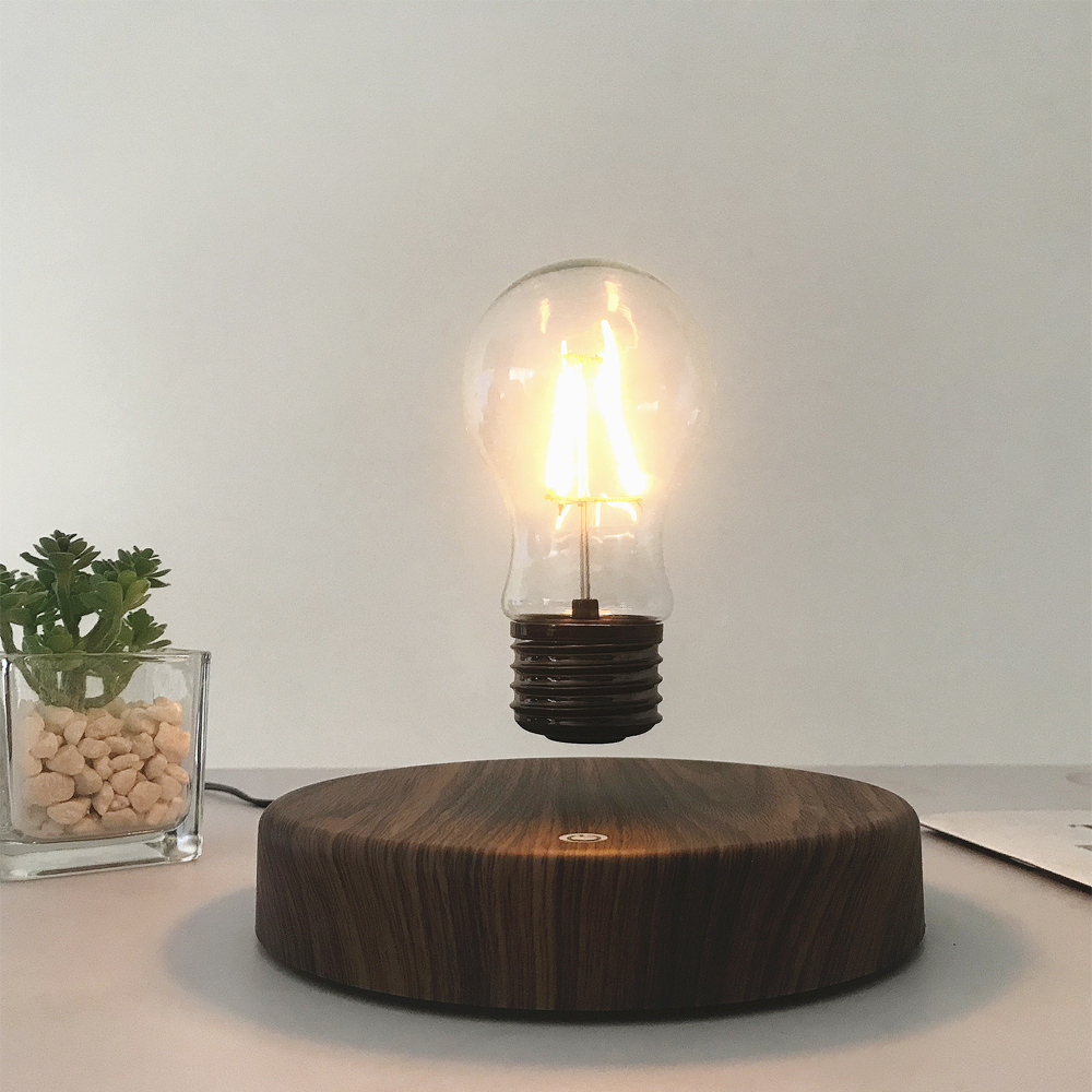 Floating Nightstand With Led Light - مصباح الإرتفاع المغناطيسي الإبداع العائمة الزجاج