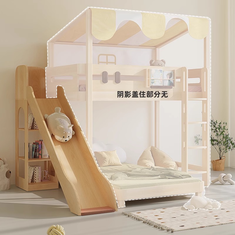 Bunk Bed With Stairs And Slide - سرير بطابقين منزلق بسعر واحد، خزانة