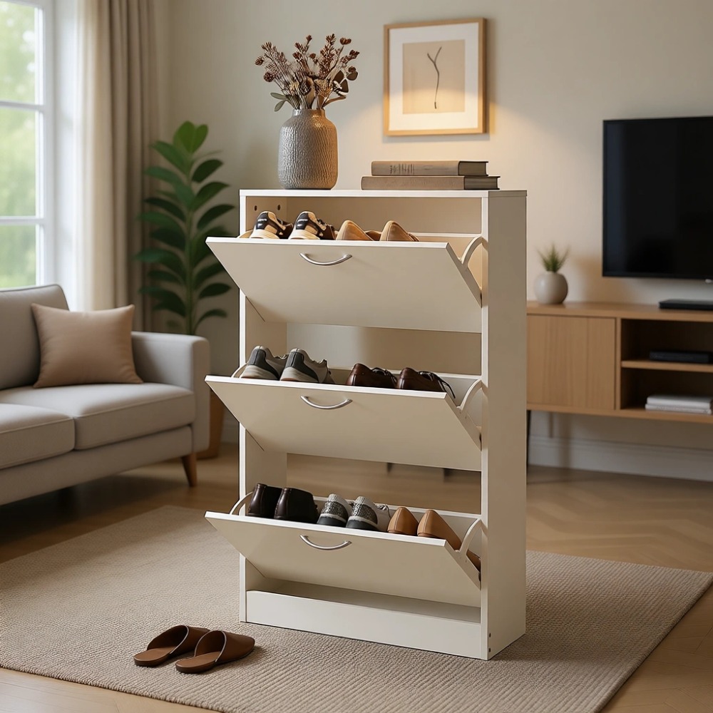 Shoe Rack Cabinet Narrow Entryway - خزانة أحذية ضيقة لتخزين الأحذية عند