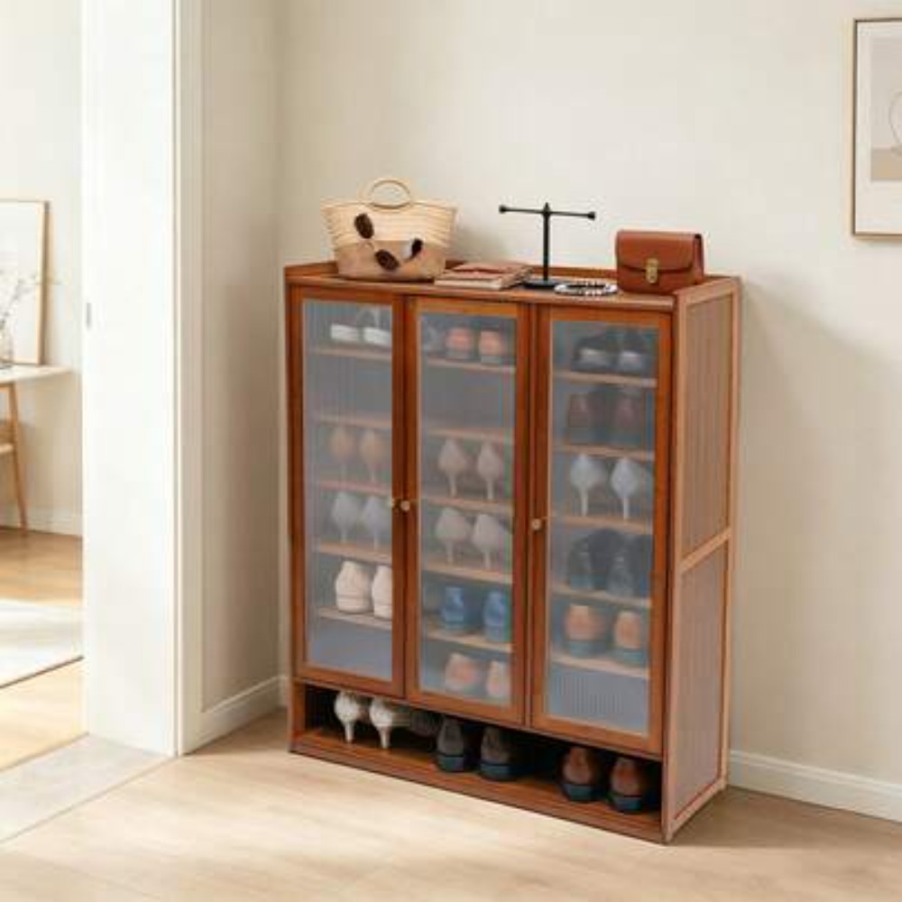 Shoe Rack Cabinet Narrow Entryway - خزانة أحذية بـ 8 طبقات و3