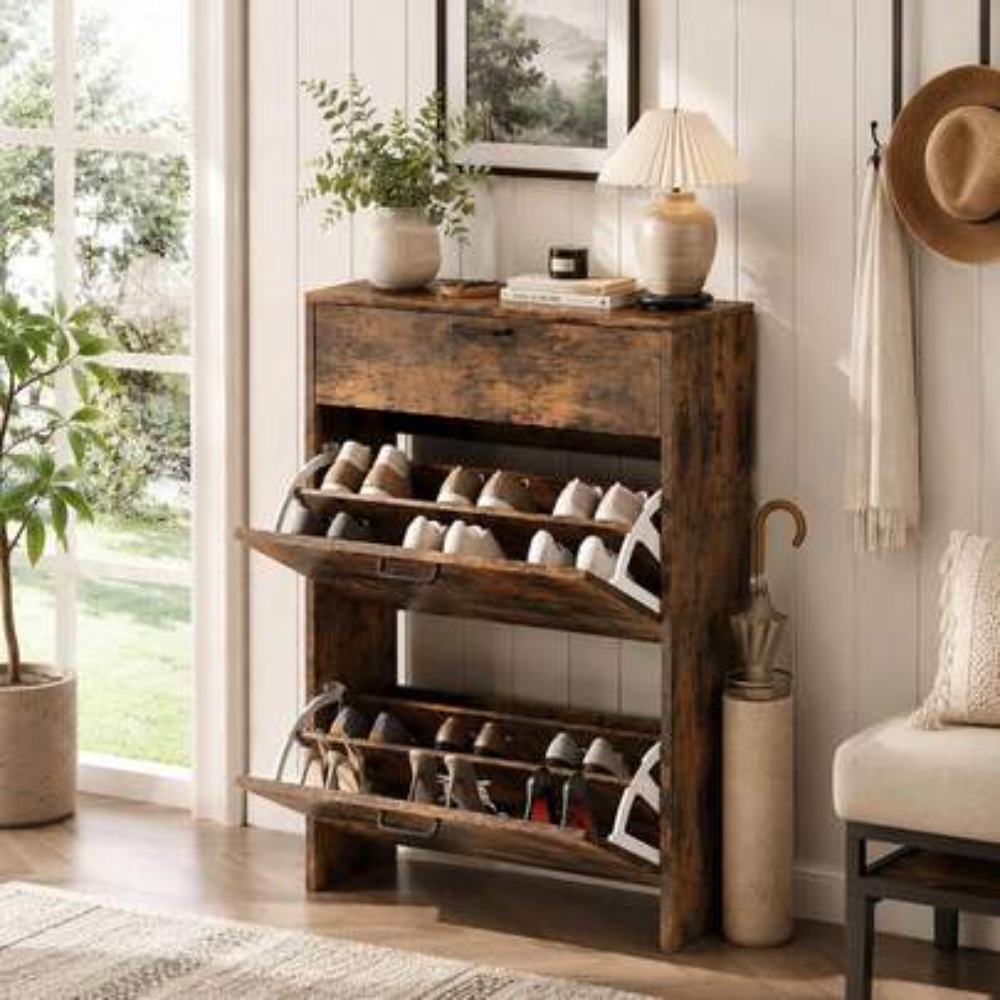 Shoe Rack Cabinet Narrow Entryway - خزانة أحذية ضيقة للتخزين في المدخل،