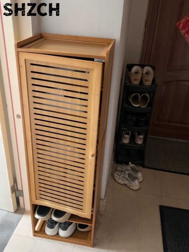 Shoe Rack Cabinet Narrow Entryway - رف أحذية ضيق صغير مع باب،