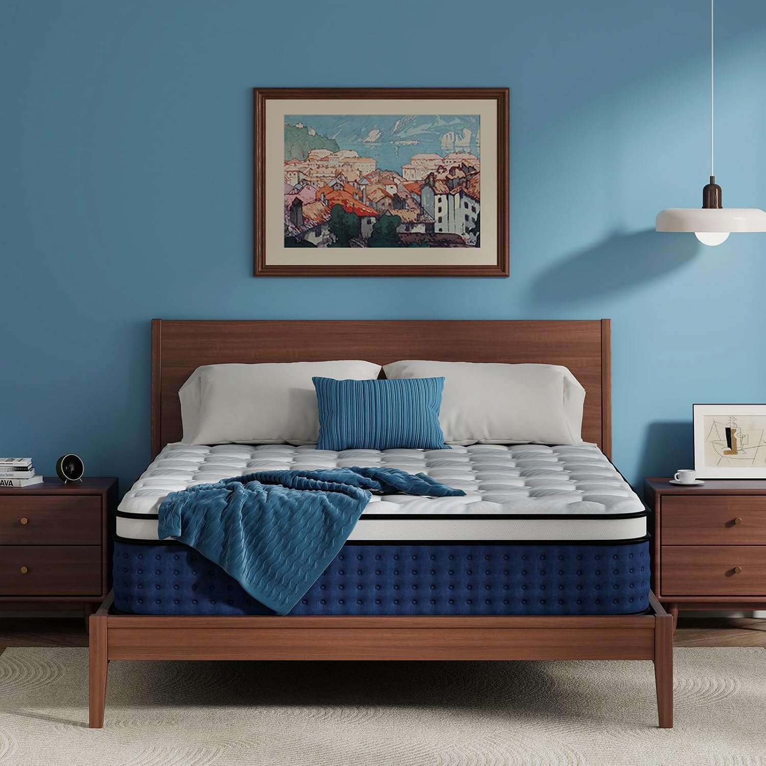 Memory Foam Mattress In A Box Queen - مرتبة هجينة مقاس كوين في صندوق،