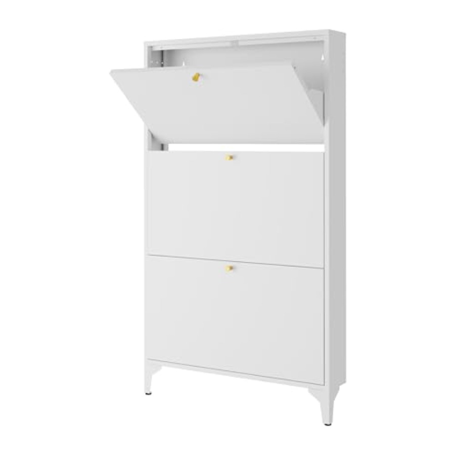 Shoe Rack Cabinet Narrow Entryway - خزانة أحذية قائمة بذاتها مع 3