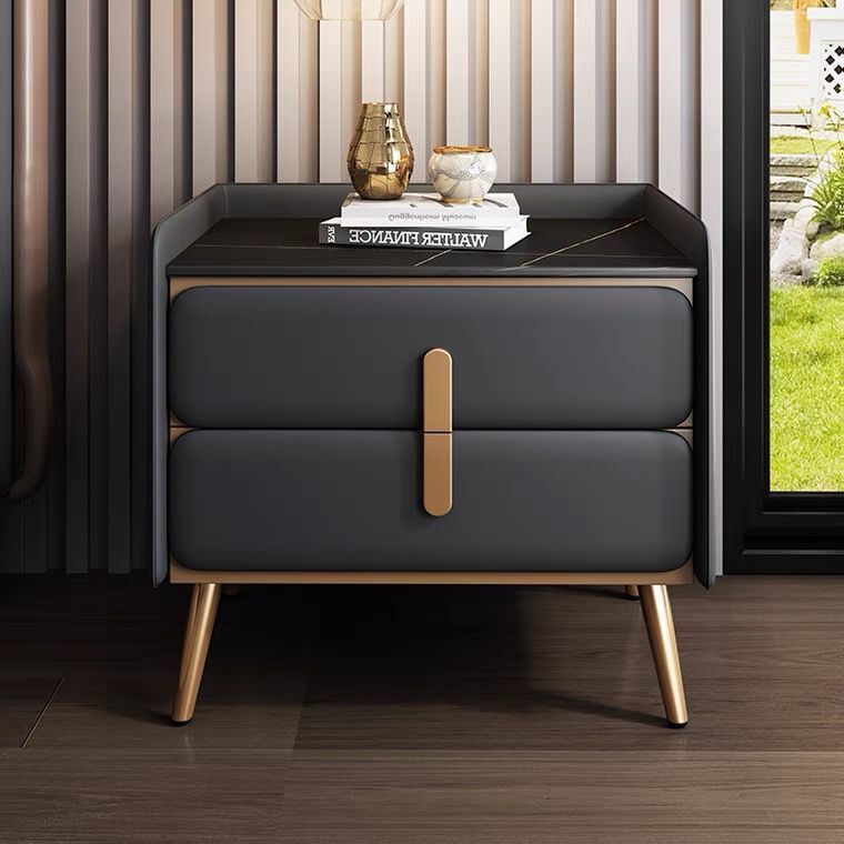 طاولة جانبية AOLIVIYA بلون كري - مراجعة Solid Wood Nightstand 2 Drawers وسعره