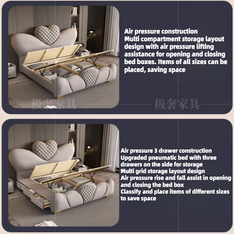 سرير مزدوج مقاس 200×220 سم مع  - مراجعة King Size Bed Frame With Storage Drawers وسعره