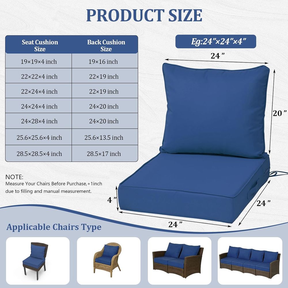 مجموعة من 4 وسائد مقاعد عميقة  - مراجعة Outdoor Furniture وسعره