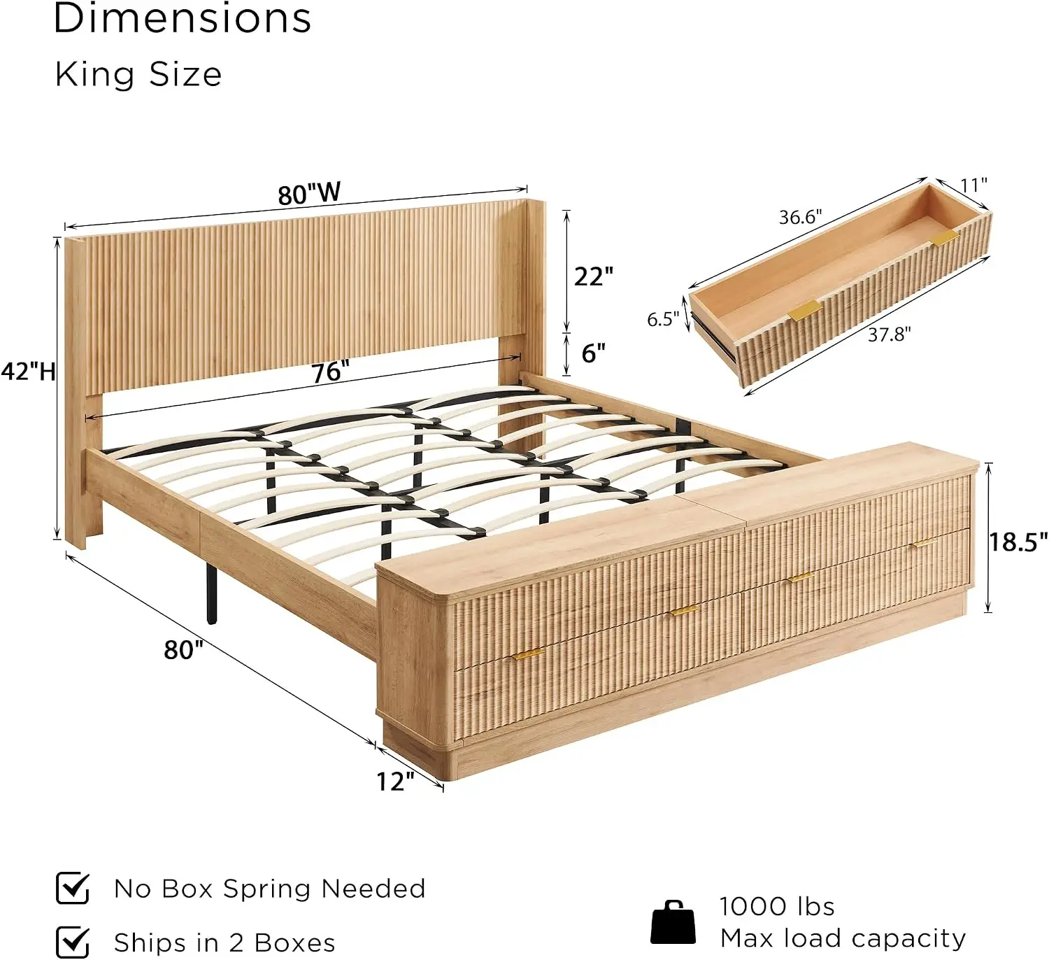 إطار سرير كينج سايز مزخرف مع ل - مراجعة King Size Bed Frame With Storage Drawers وسعره