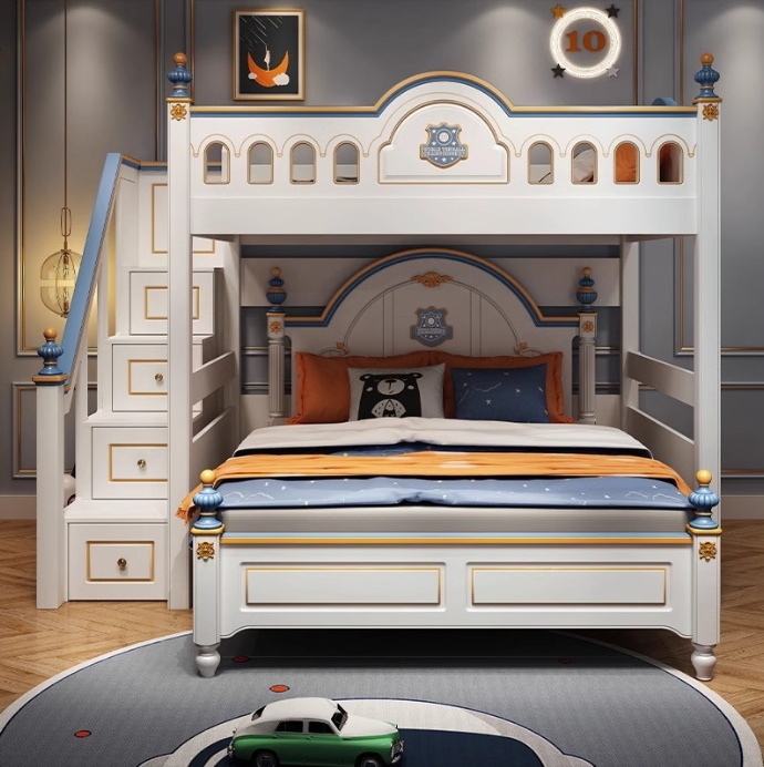 سرير أطفال خشبي بتصميم قلعة ال - مراجعة Bunk Bed With Stairs And Slide وسعره