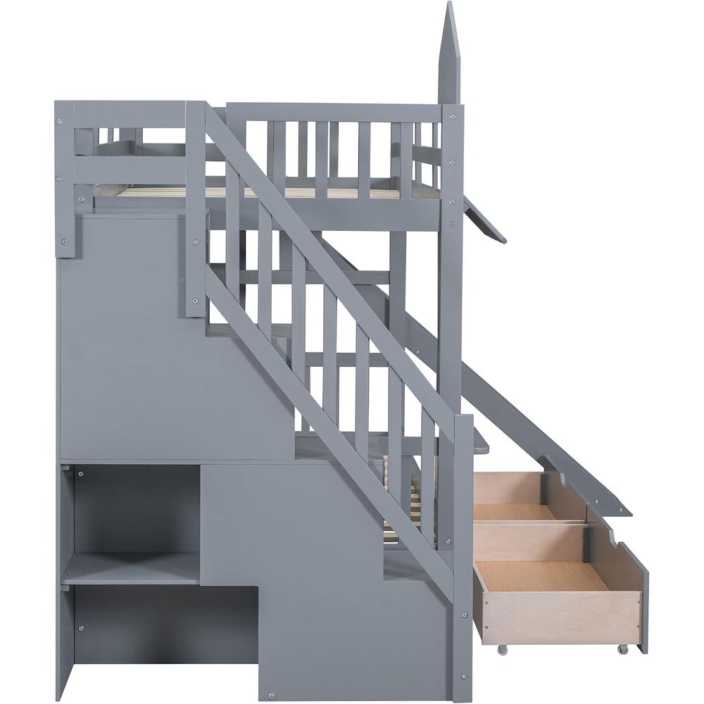 سرير أطفال بطابقين من إيماف مع - مراجعة Bunk Bed With Stairs And Slide وسعره