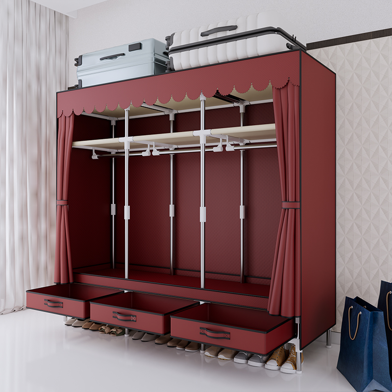 خزانة ملابس محمولة، إطار فولاذ - مراجعة Wardrobe Closet Portable Fabric Cover وسعره