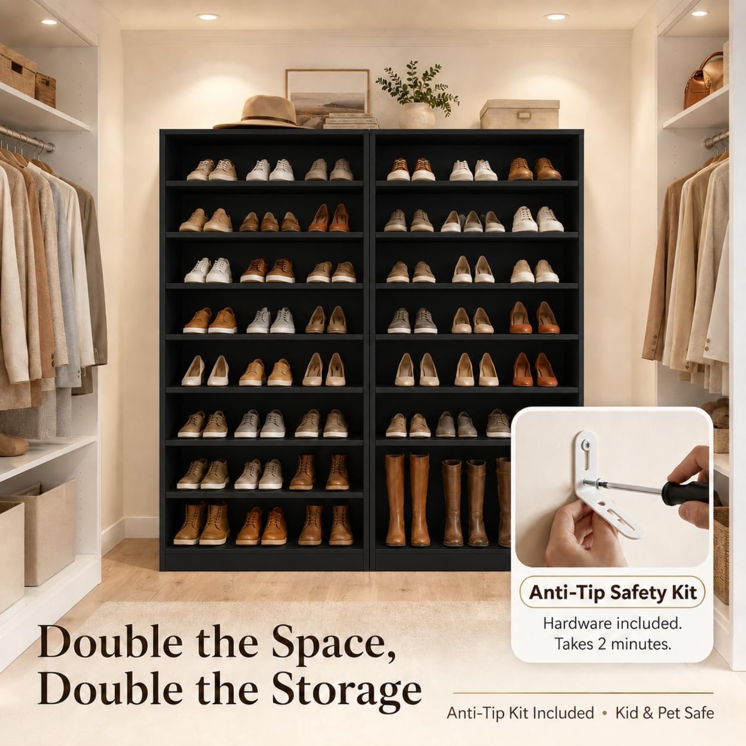 خزانة أحذية طويلة بتسعة طبقات  - مراجعة Shoe Rack Cabinet Narrow Entryway وسعره