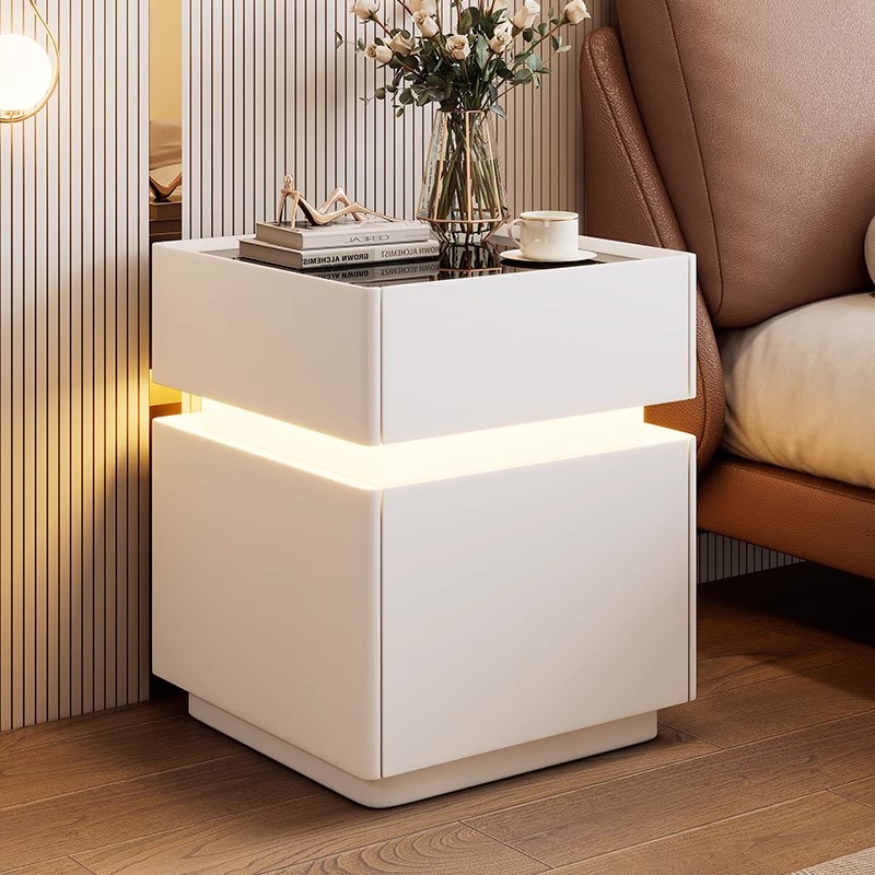 طاولة بجانب السرير الذكية مع ض - مراجعة Solid Wood Nightstand 2 Drawers وسعره