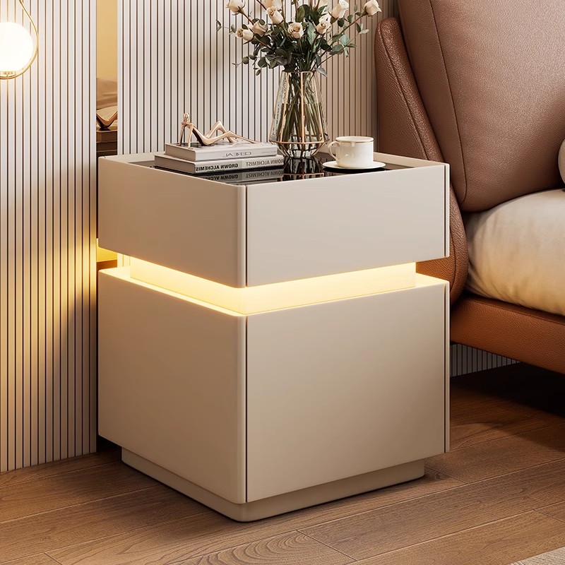 طاولة بجانب السرير الذكية مع ض - مراجعة Solid Wood Nightstand 2 Drawers وسعره
