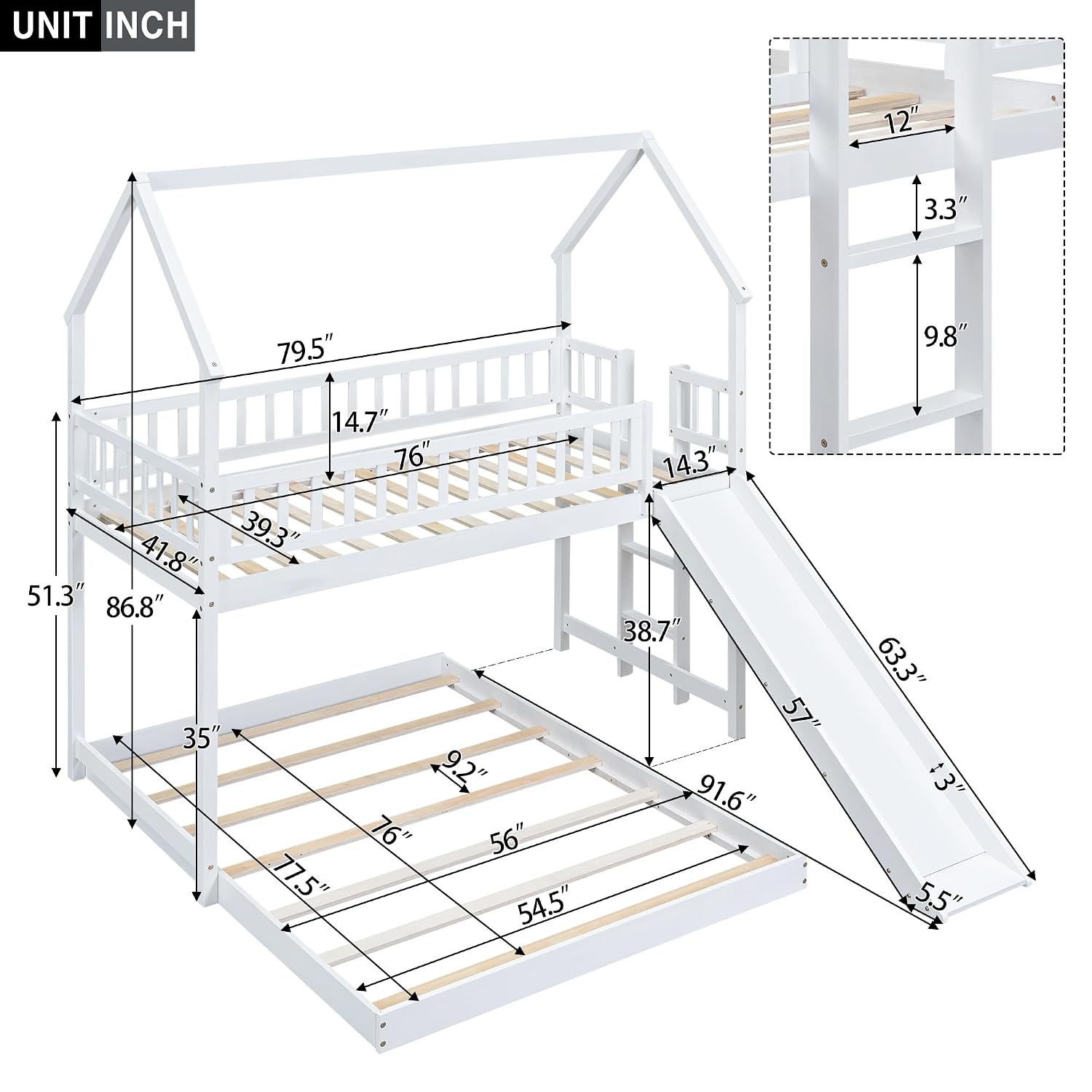 سرير بطابقين مع درج وزحليقة |  - مراجعة Bunk Bed With Stairs And Slide وسعره