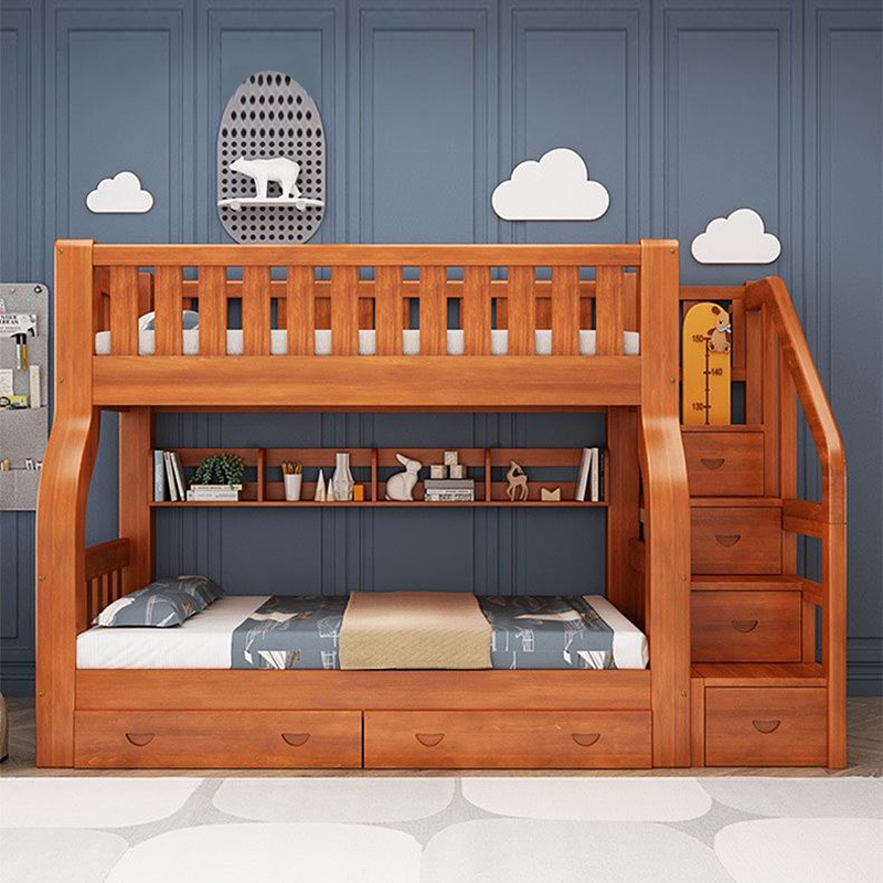 سرير أطفال مزدوج بإطار خشبي صل - مراجعة Bunk Bed With Stairs And Slide وسعره