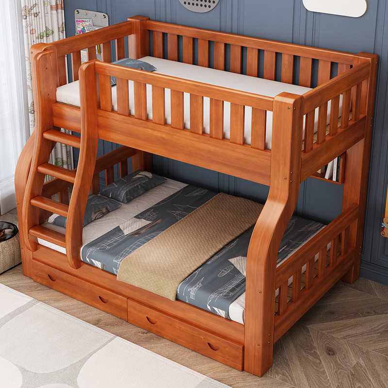 سرير أطفال مزدوج بإطار خشبي صل - مراجعة Bunk Bed With Stairs And Slide وسعره