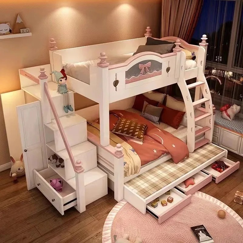 أثاث غرفة نوم سرير خشبي صلب مخ - مراجعة Bunk Bed With Stairs And Slide وسعره