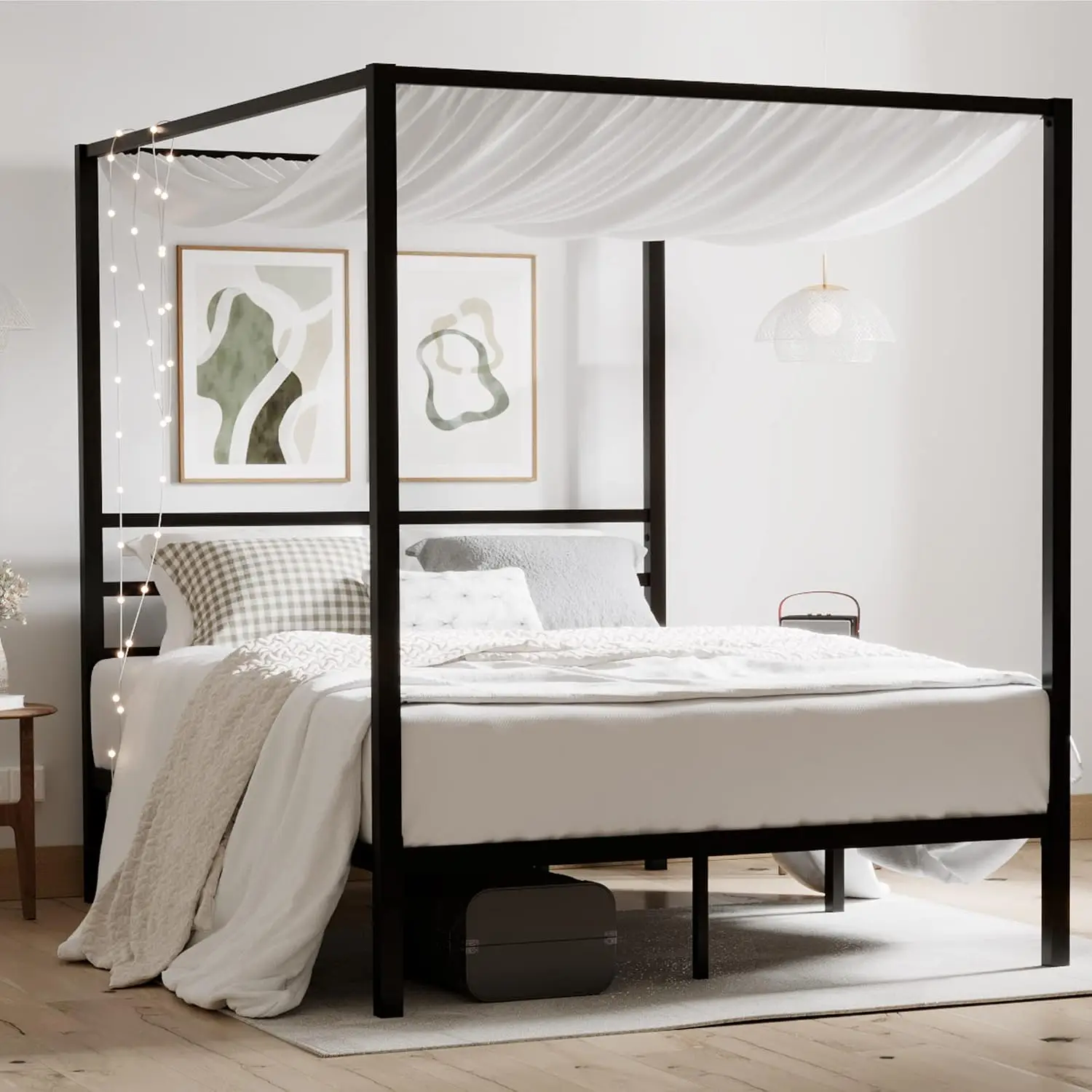 إطار سرير معدني بحجم كوين مع م - مراجعة Canopy Bed Frame Metal Queen وسعره