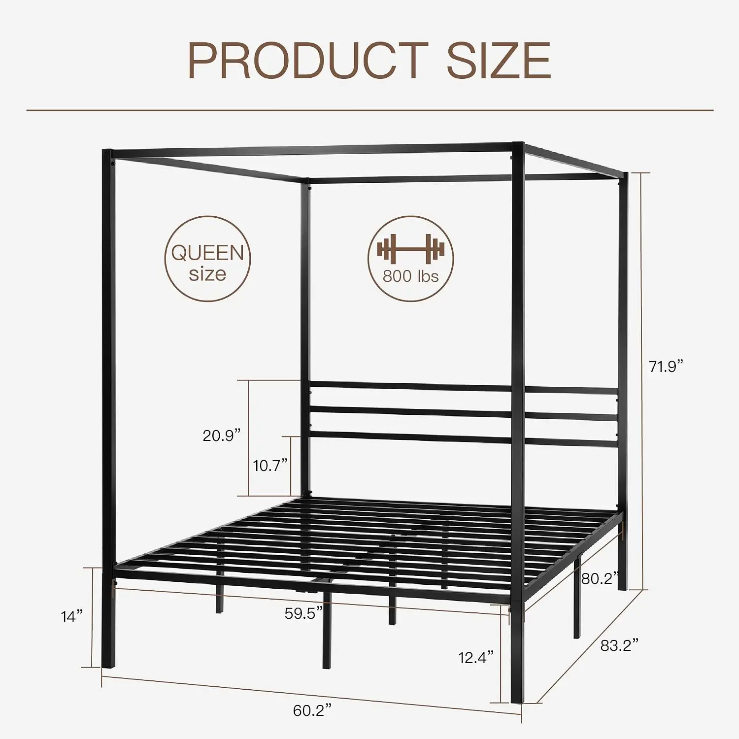 إطار سرير معدني بحجم كوين مع م - مراجعة Canopy Bed Frame Metal Queen وسعره