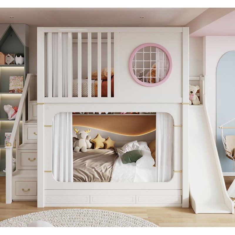 سرير بطابقين للأطفال مع زحليقة - مراجعة Bunk Bed With Stairs And Slide وسعره