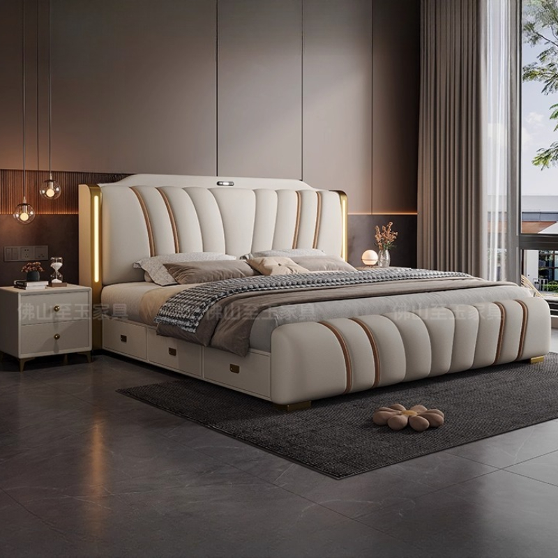سرير خشبي فاخر مقاس 180x200 سم - مراجعة King Size Bed Frame With Storage Drawers وسعره