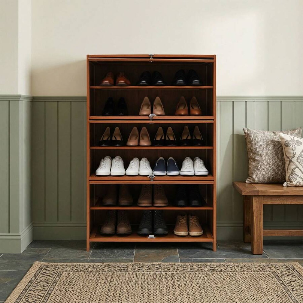 خزانة تخزين أحذية بـ 7 طبقات،  - مراجعة Shoe Rack Cabinet Narrow Entryway وسعره