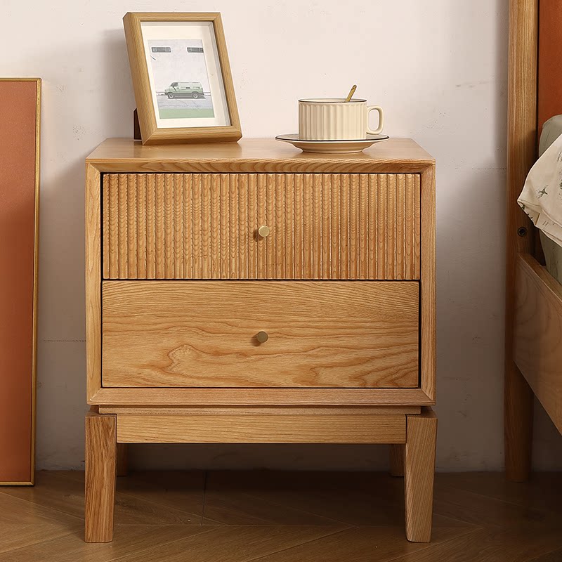 طاولات جانبية خشبية عتيقة الطر - مراجعة Solid Wood Nightstand 2 Drawers وسعره