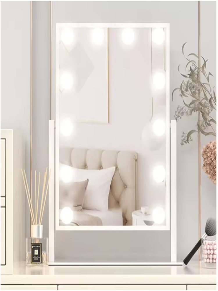 مصابيح LED قابلة للفصل لمرآة ا - مراجعة Dressing Table Vanity With Lighted Mirror وسعره
