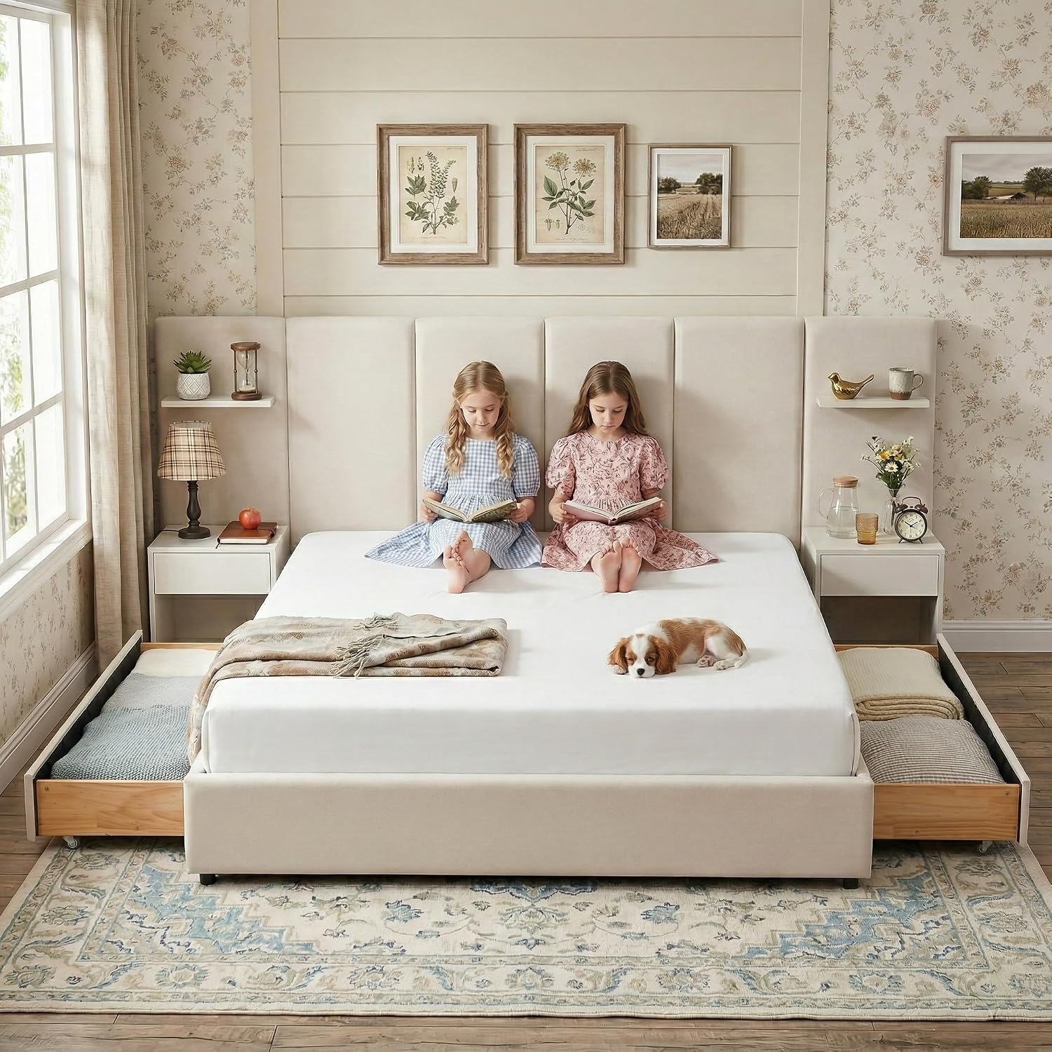 إطار سرير بحجم كينج مع مساحة ت - مراجعة King Size Bed Frame With Storage Drawers وسعره
