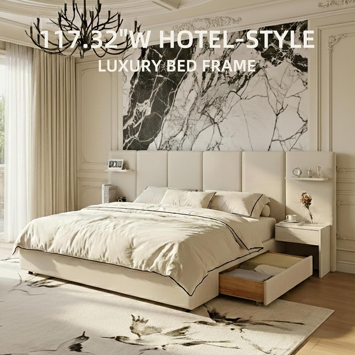 إطار سرير بحجم كينج مع مساحة ت - مراجعة King Size Bed Frame With Storage Drawers وسعره
