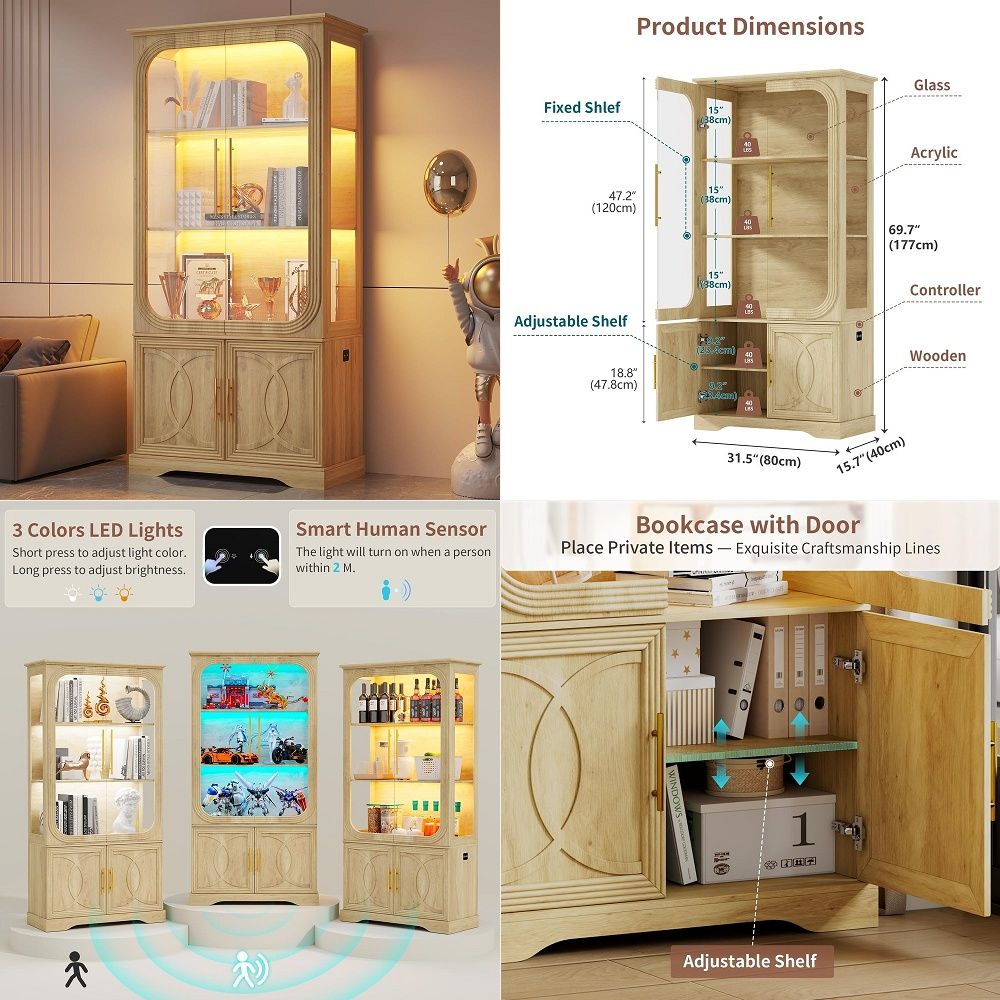 خزانة عرض بأبواب زجاجية ورفوف  - مراجعة Storage وسعره