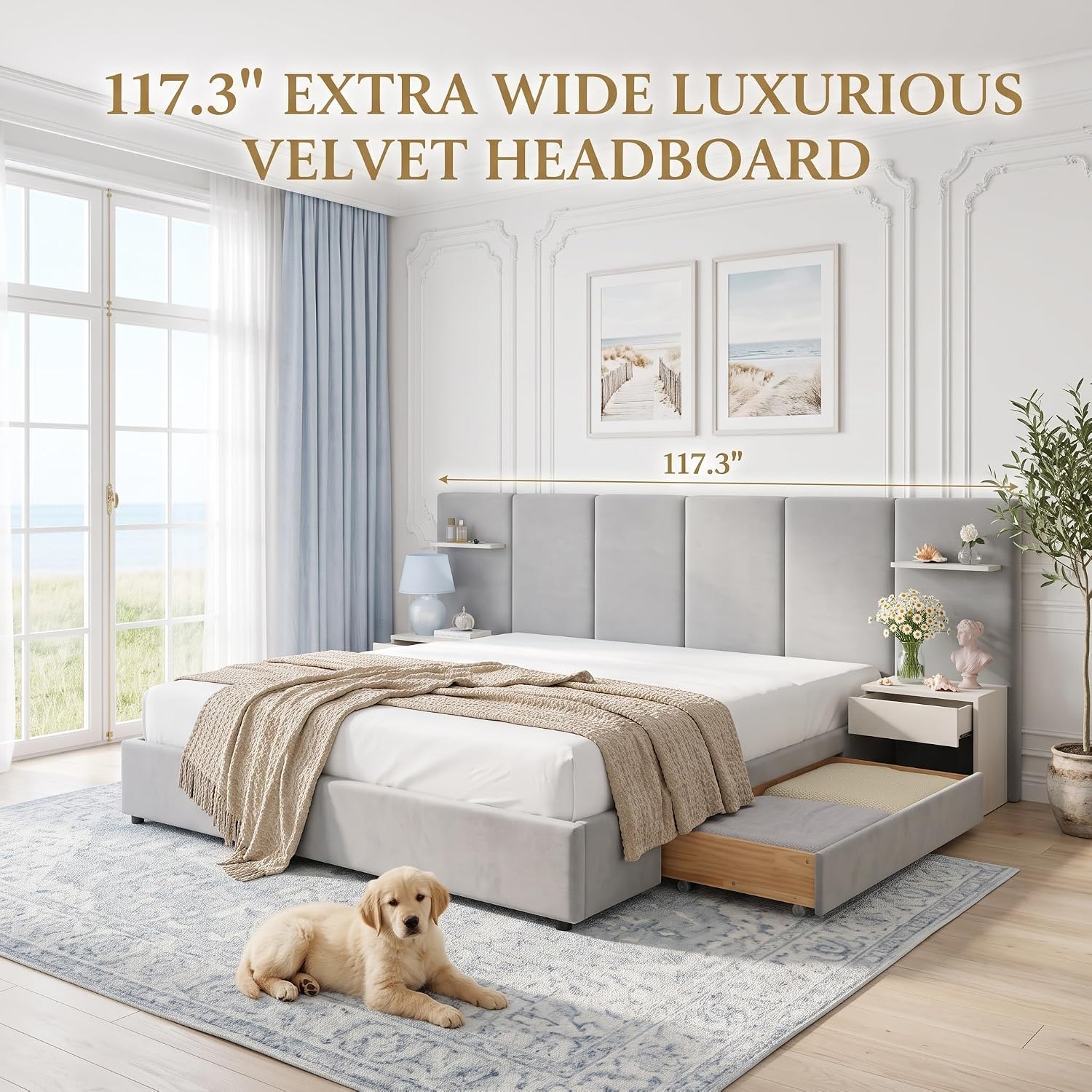 إطار سرير بحجم كينج مع مساحة ت - مراجعة King Size Bed Frame With Storage Drawers وسعره