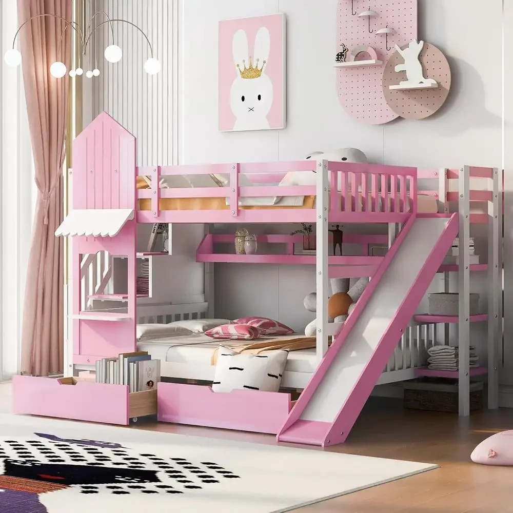 سرير بطابقين للأطفال مع درج وز - مراجعة Bunk Bed With Stairs And Slide وسعره