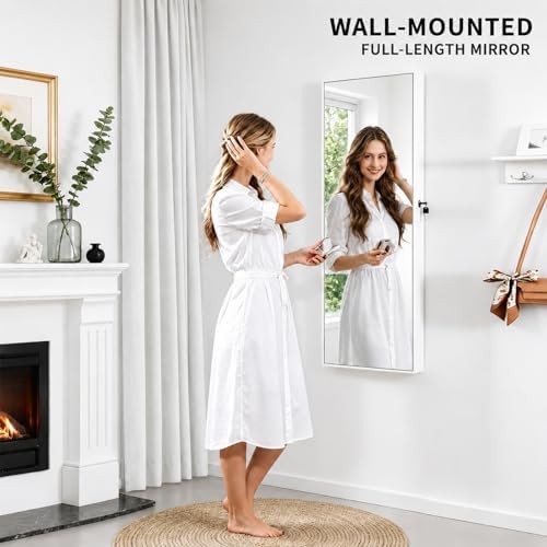 خزانة مجوهرات قابلة للقفل مع م - مراجعة Full Length Mirror Jewelry Armoire وسعره