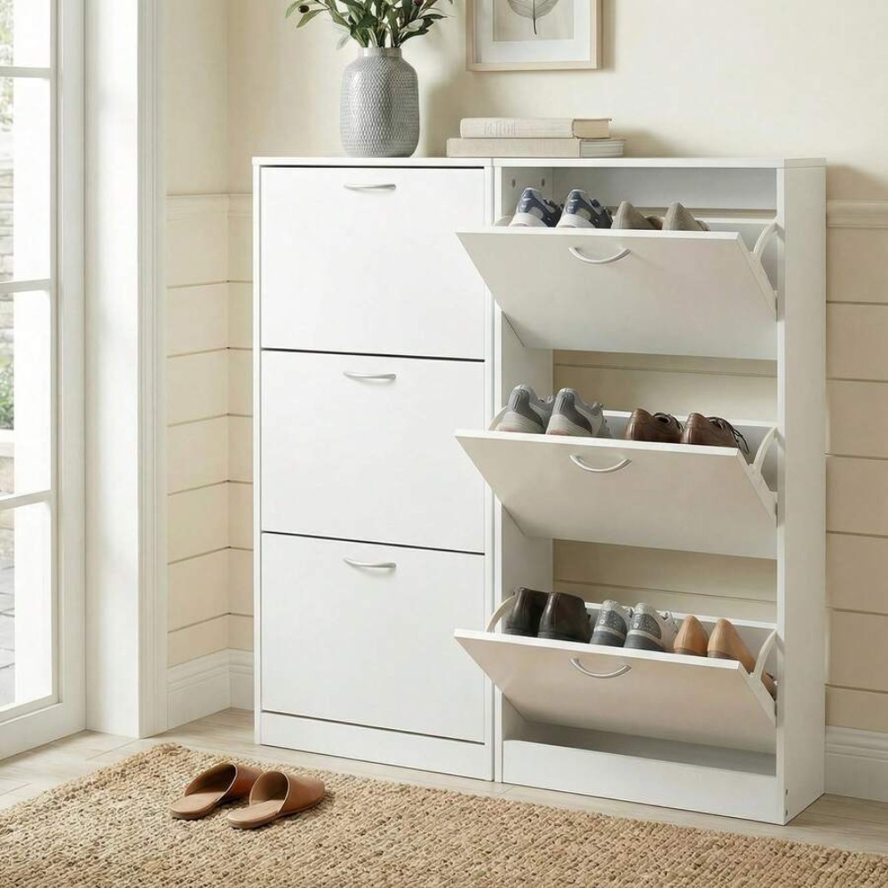خزانة أحذية للمدخل، وحدة تخزين - مراجعة Shoe Rack Cabinet Narrow Entryway وسعره