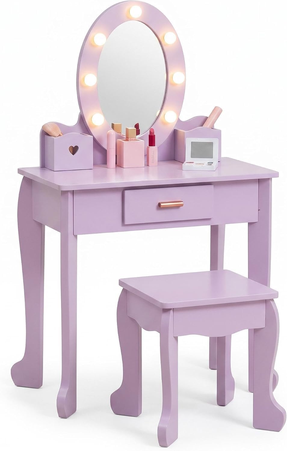 طاولة تزيين للأطفال مع كرسي وإ - مراجعة Dressing Table Vanity With Lighted Mirror وسعره